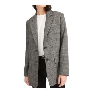 Everlane oversized wool blend blazer jacket womens sz 12 plaid business office